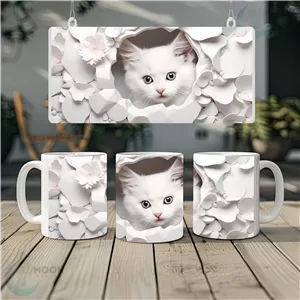 11oz Ceramic Coffee Mug - 3DCuteCat5