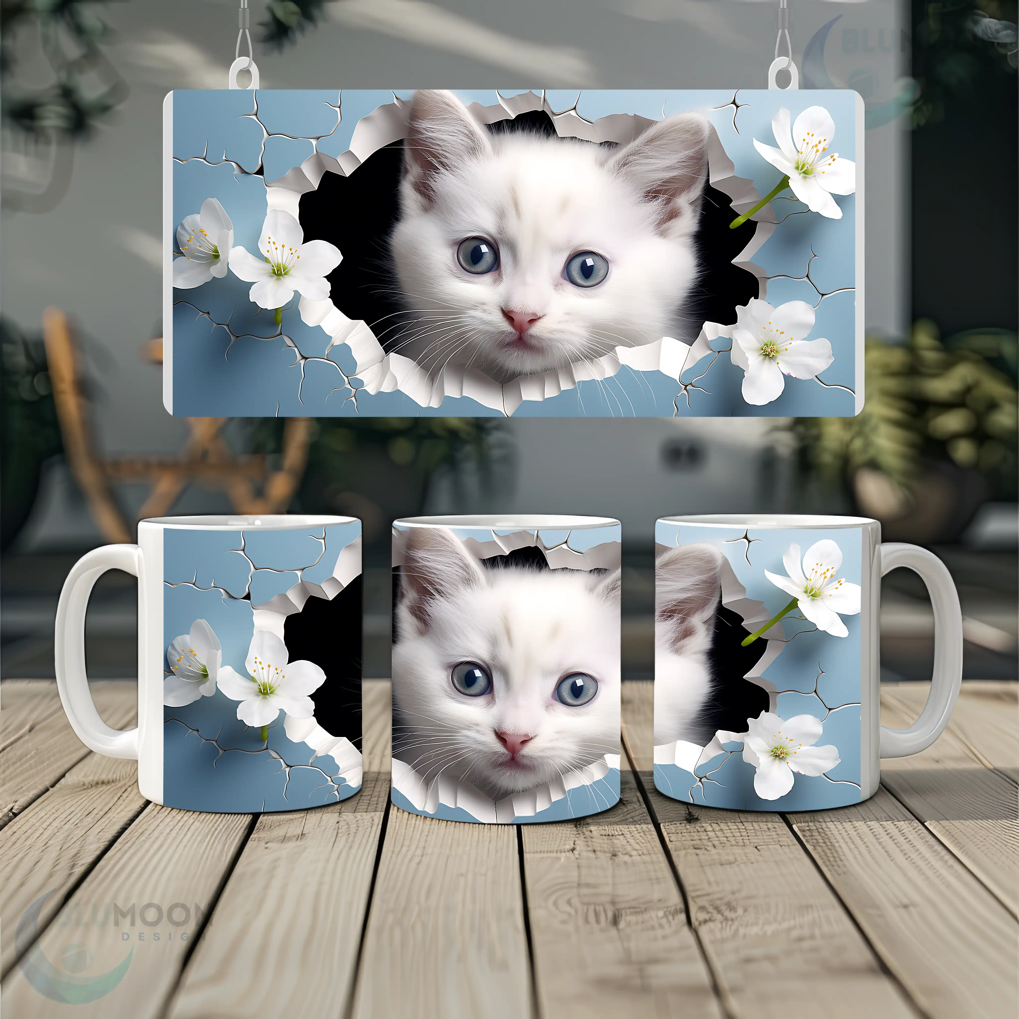 3D Cat Mug Wrap PNG 17 17 11oz Ceramic Coffee Mug - 3DCuteCat10