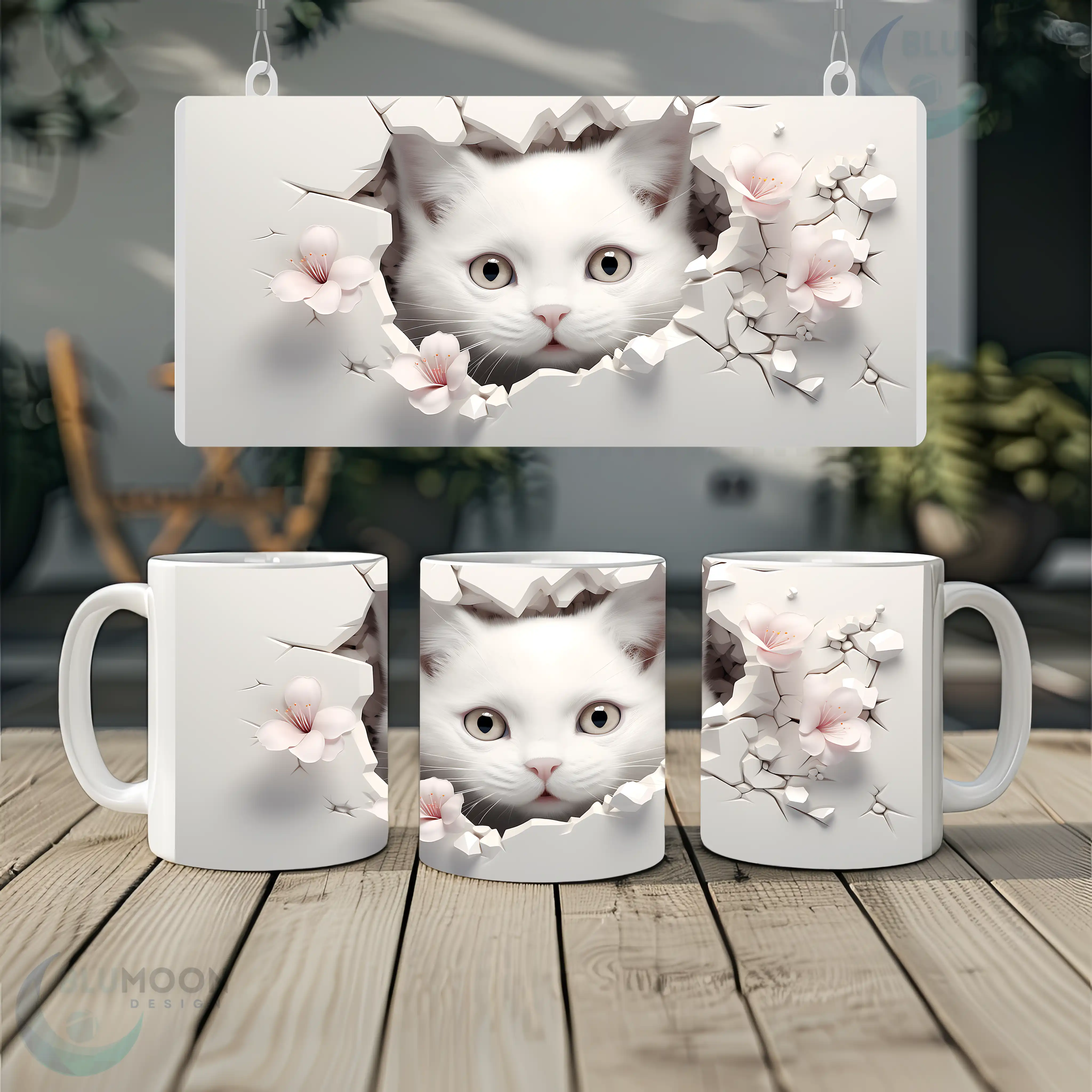 3D Cat Mug Wrap PNG 18 18 11oz Ceramic Coffee Mug - 3DCuteCat11