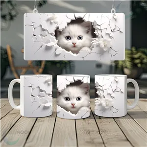 11oz Ceramic Coffee Mug - 3DCuteCat12
