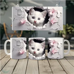 11oz Ceramic Coffee Mug - 3DCuteCat20