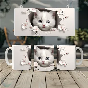 11oz Ceramic Coffee Mug - 3DCuteCat23